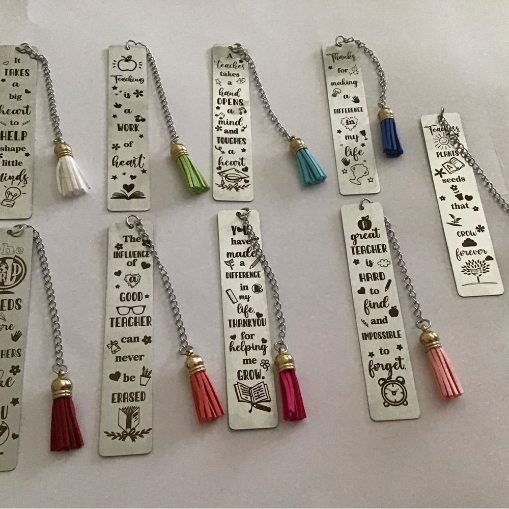 Metal Bookmarks with  Tassel  - Teacher Appreciation Bookmarks - Teacher gifts. - Picture 13 of 16